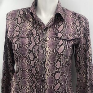 Michael Kors long sleeve lavender snake print size 14 blouse